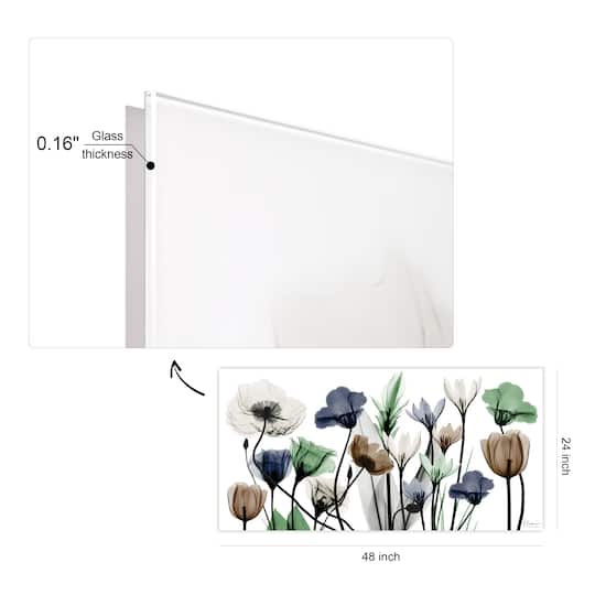 Empire Art Direct 24" x 48" Floral Landscape Frameless Free Floating Printed Tempered Glass Wall Art